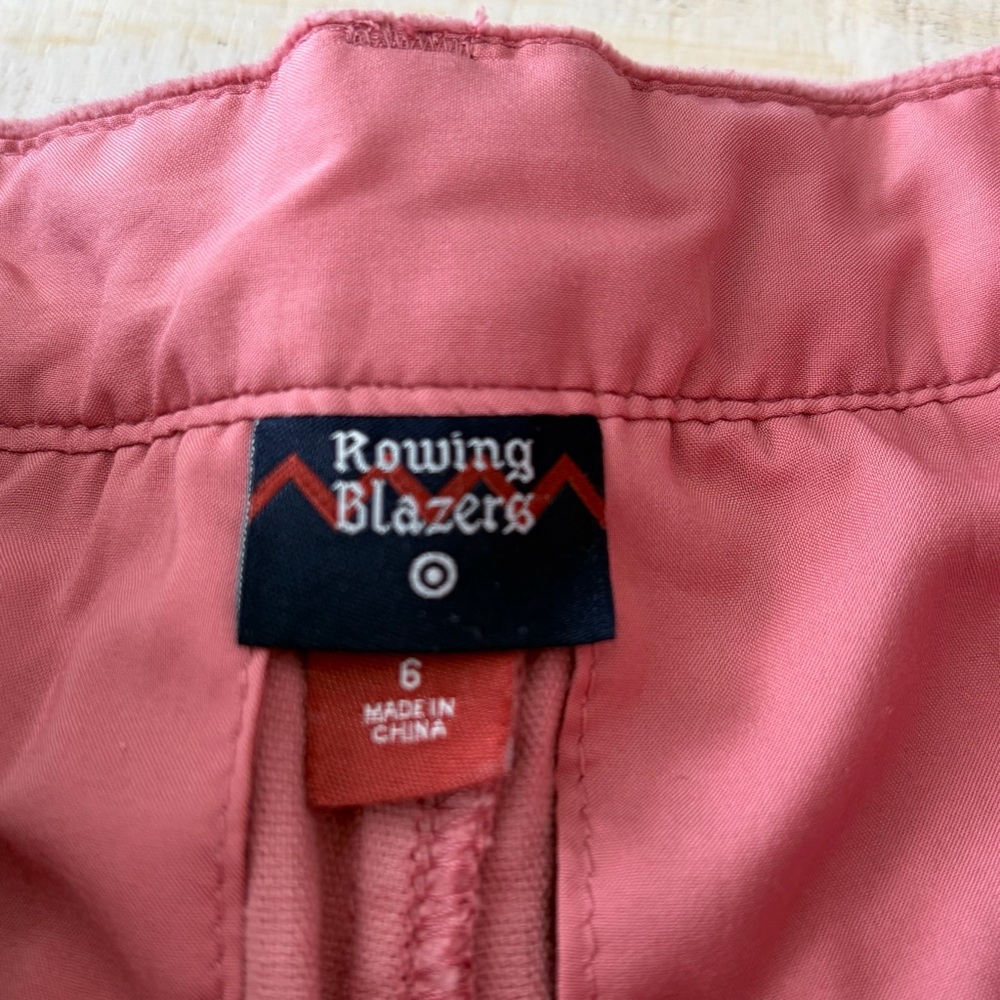 Rowing Blazers x Target size 6 Pink Corduroy Ankle Pants Pleated Wide Wale - Picture 6 of 12